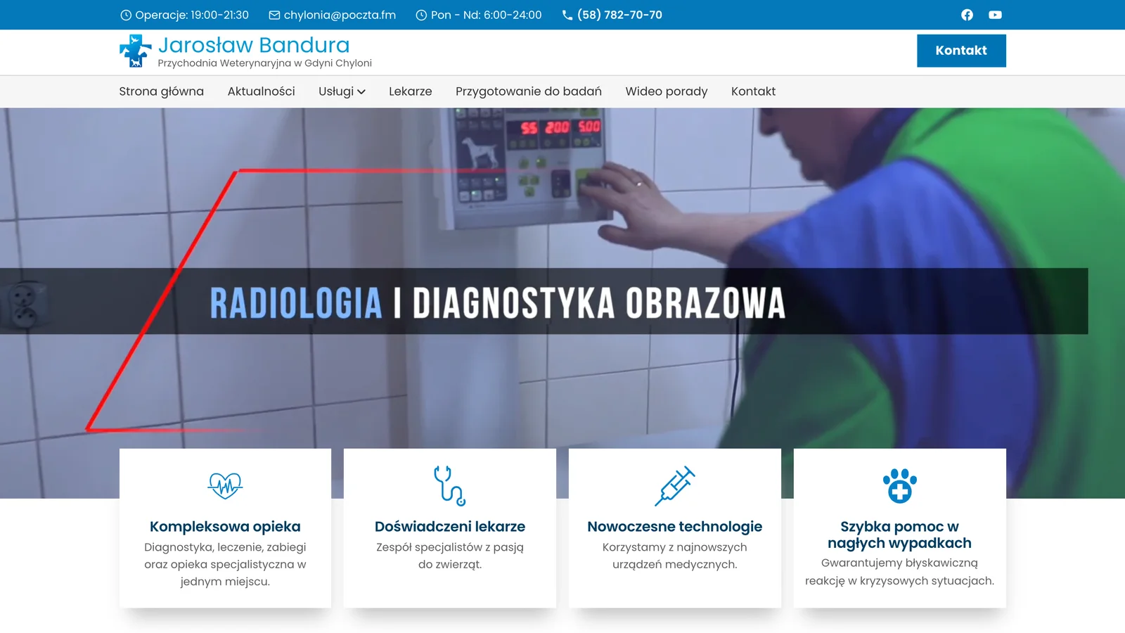 Strona Przychodni Weterynaryjnej Chylonia - zrzut ekranu