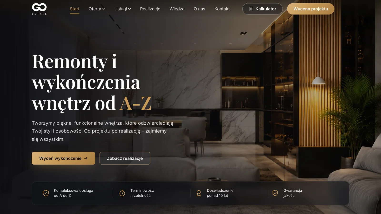 Strona GO-Estate - zrzut ekranu