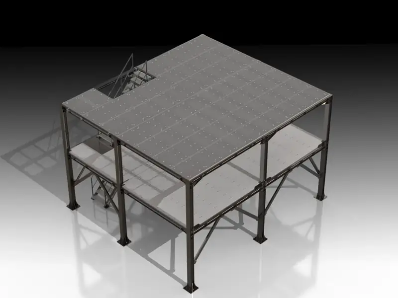 Konstrukcja magazynowa - widok modelu 3D