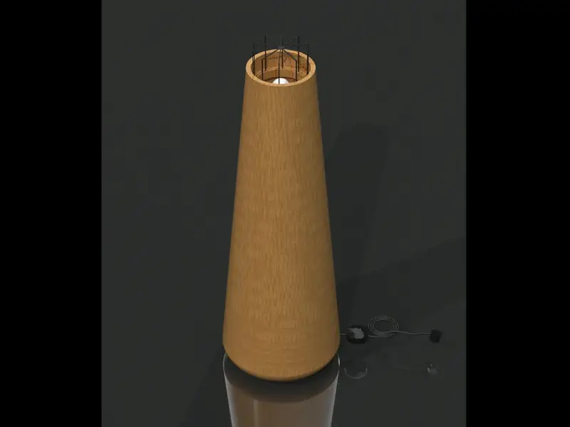 Lampa podłogowa Bullet Big z litego drewna - zdjęcie 6