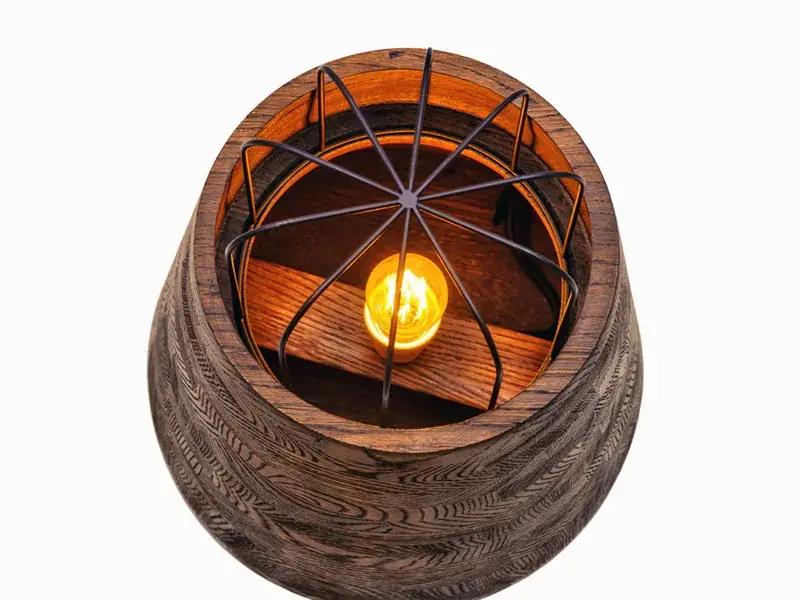 Lampa Bullet Small z litego dębu - zdjęcie 4