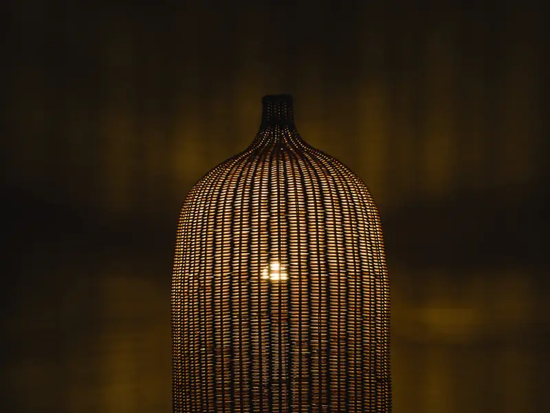 Lampa podłogowa Porto z rattanu