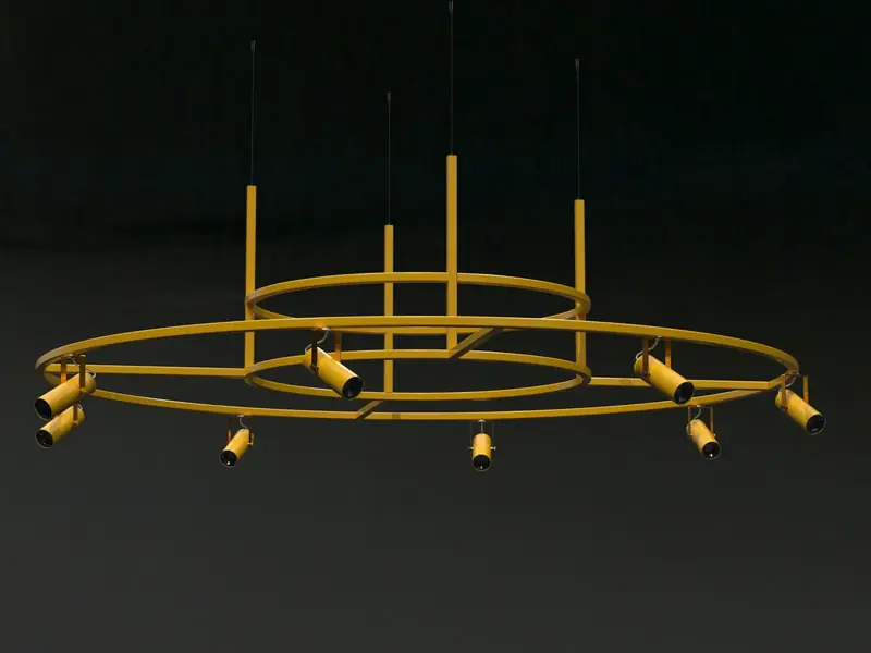 Pierścieniowa konstrukcja pod projektory - wizualizacja 3D