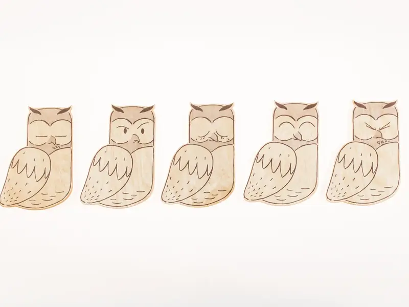 Lampa ścienna Snuggle z drewnianymi sowami - zdjęcie 4