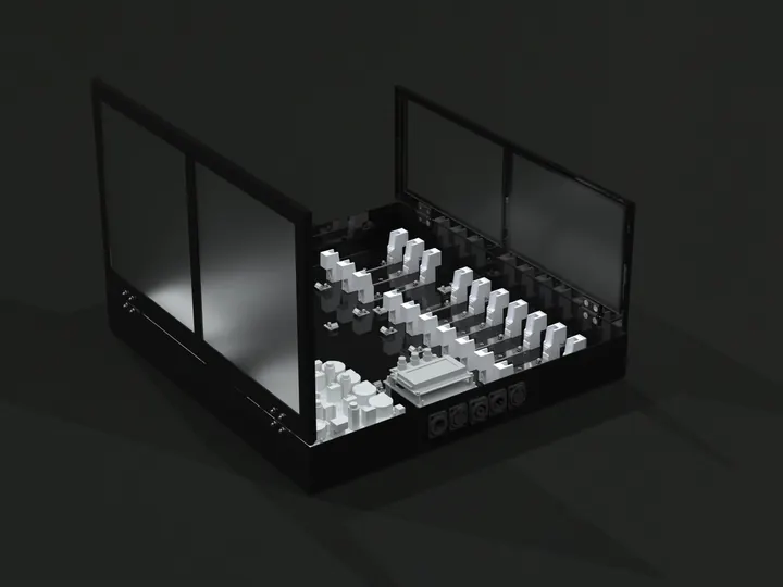 Tester źródeł halogenowych - wizualizacja 3D