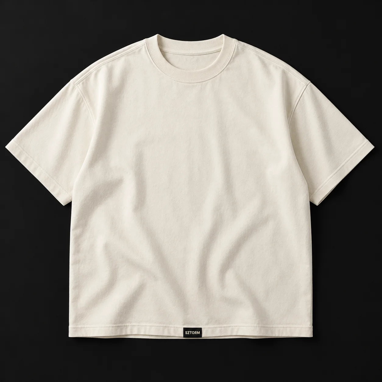 T-shirt Heavy z grubej bawełny S / Ecru