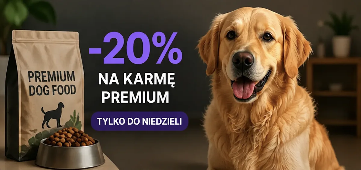 Post reklamowy: -20% na karmę premium, golden retriever